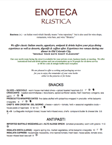 Enteca Rustica, Pizzeria Rustica, Colorado Springs, Rocky Mountain Food Report, Old Colorado City