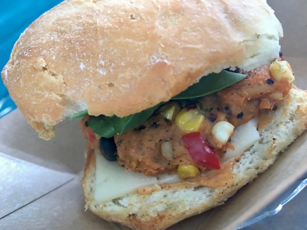 The vegan Southwest Veggie Burger from Tara Bauer's That Truck.